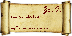 Zsiros Ibolya névjegykártya